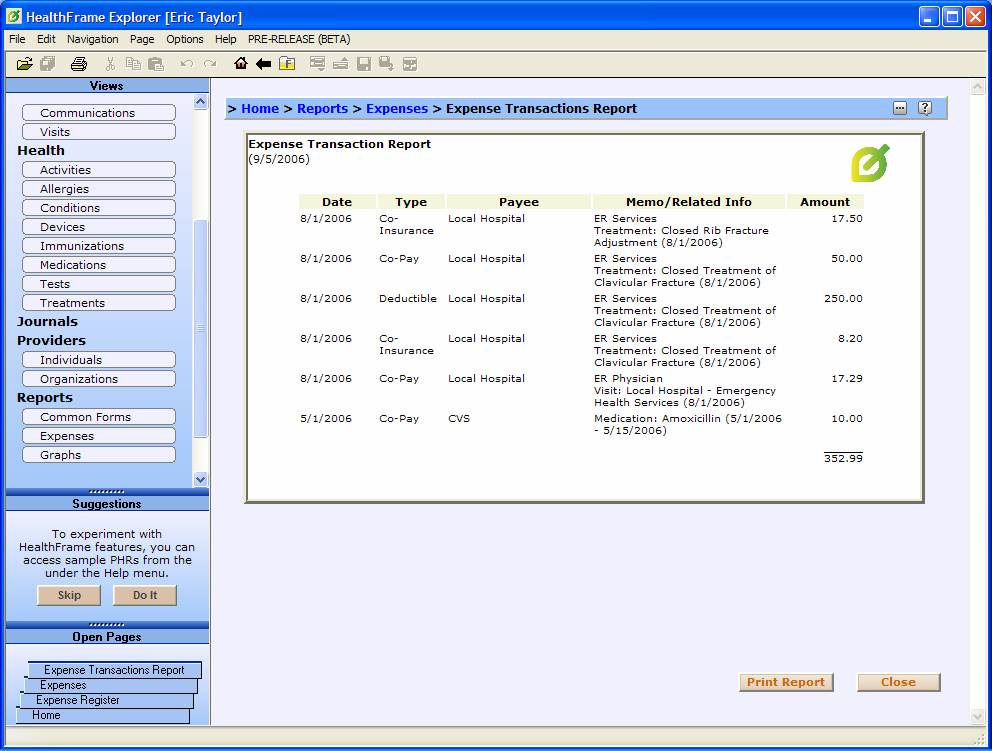 personal expense tracker. Expense Tracking Report